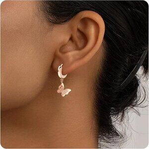 Butterfly rose gold earrings